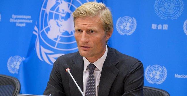 Carl Skau, chef för FN:s livsmedelsprogram, besökte Försvarshögskolan.